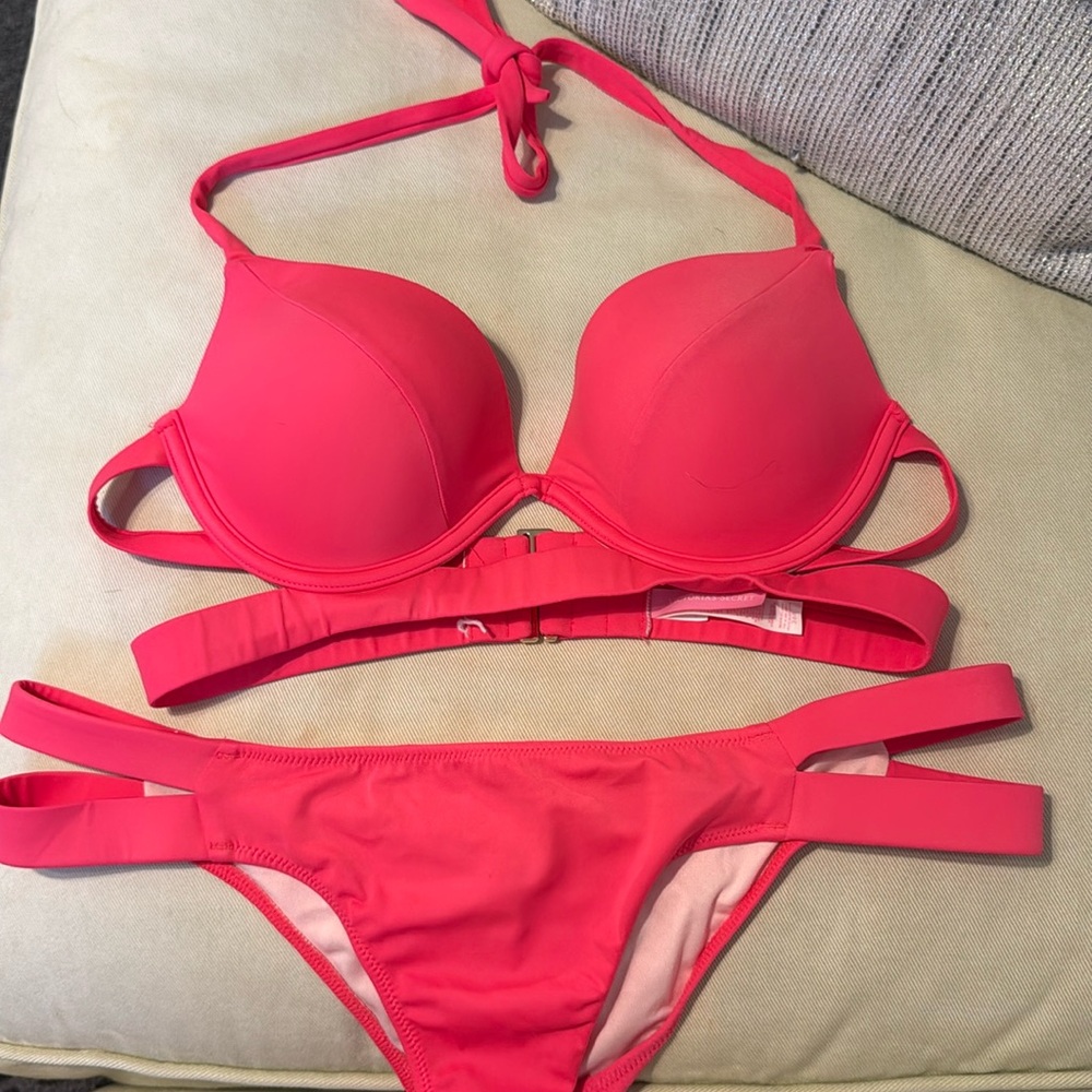 Victoria’s Secret Essential Banded Push-Up Bikini in the color pink island